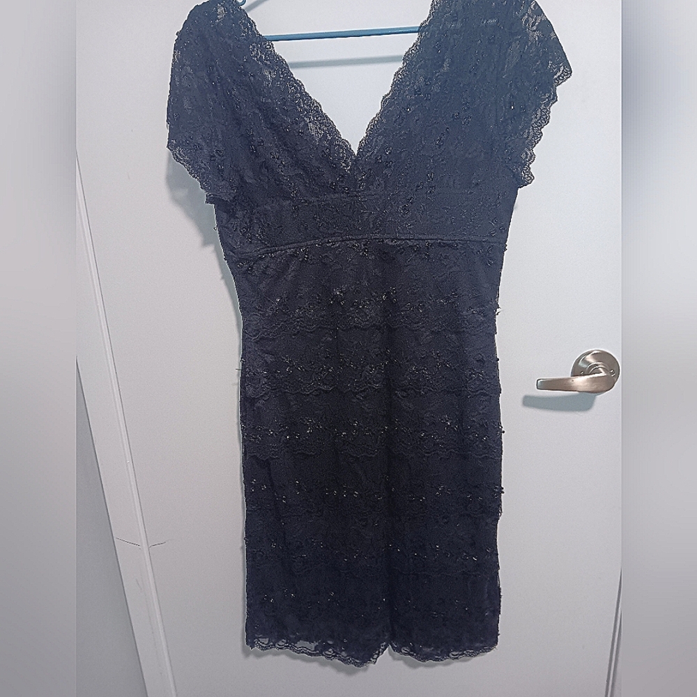 Marina Black Lace cocktail dress size 12